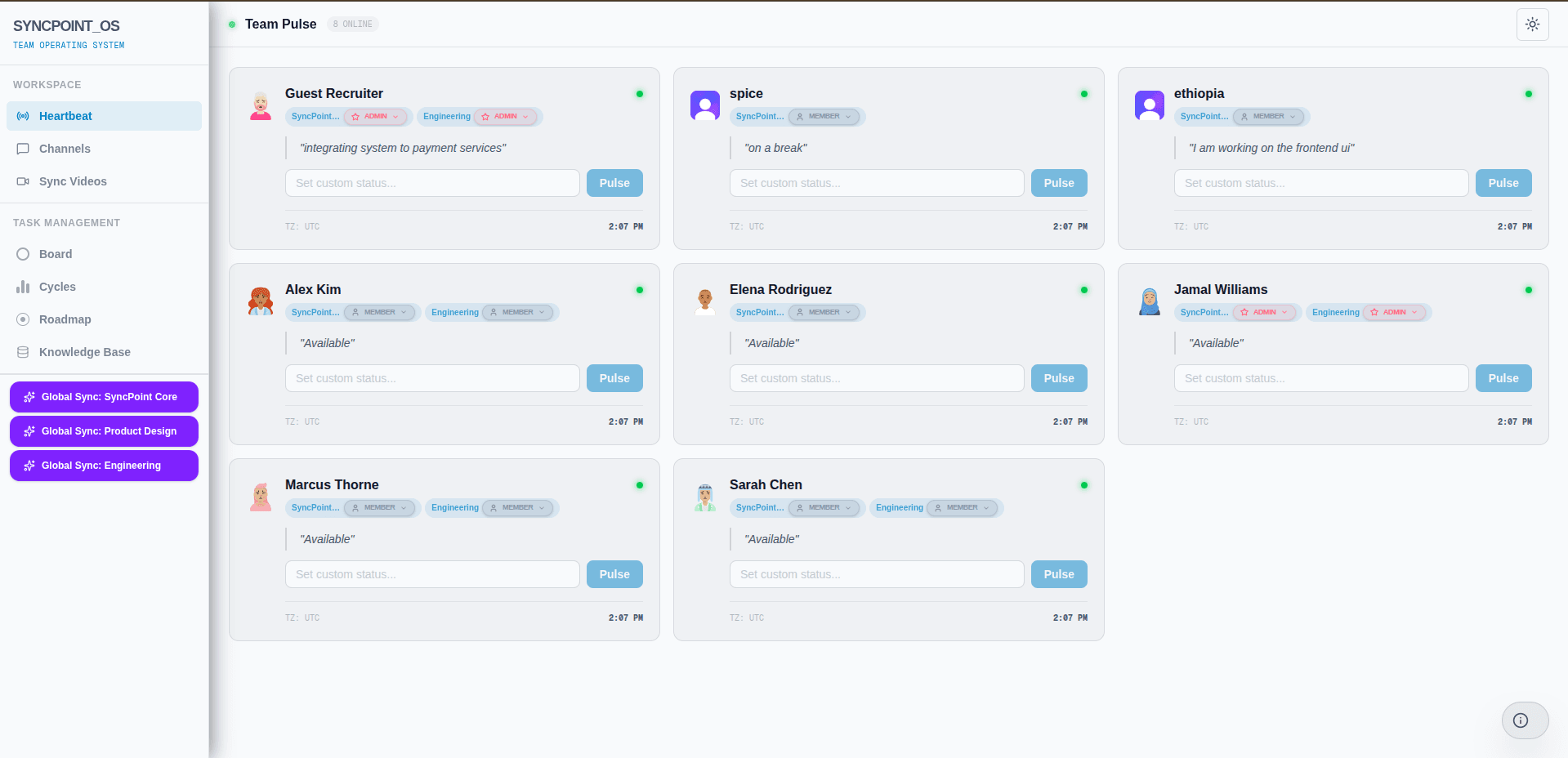 1. The Command Center (Team Dashboard) - view 1